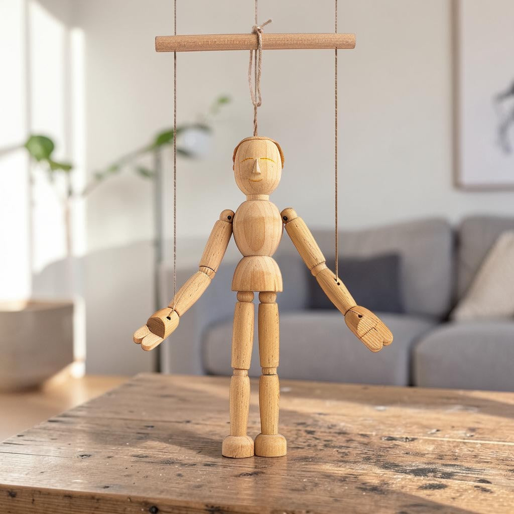 ZOVD Handcrafted Wooden Marionette String Puppet for Classic Theater Play