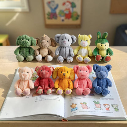 ZOVD 10-Piece Plush Animal Finger Puppet Set for Early Learning and Storytelling