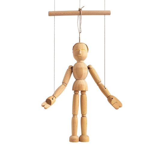 ZOVD Handcrafted Wooden Marionette String Puppet for Classic Theater Play