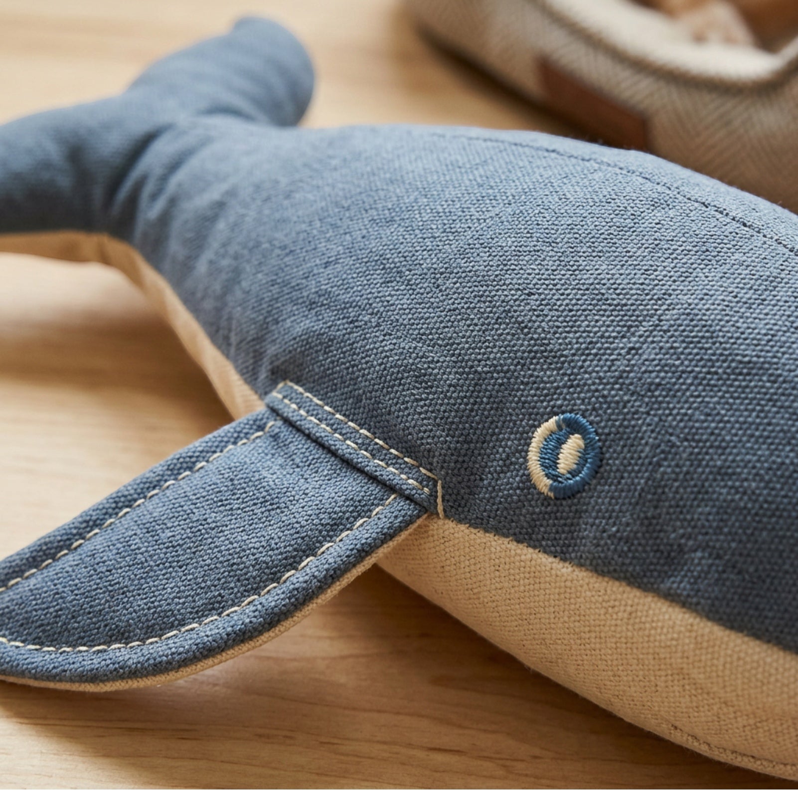 Zovd HarborWhale Canvas Crinkle Dog Toy Slate 30 cm